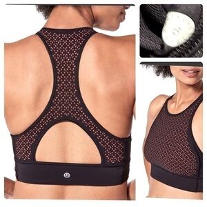 LULULEMON Get Your Peek On Bra. Deep phantom/Red orange. Excellent condition